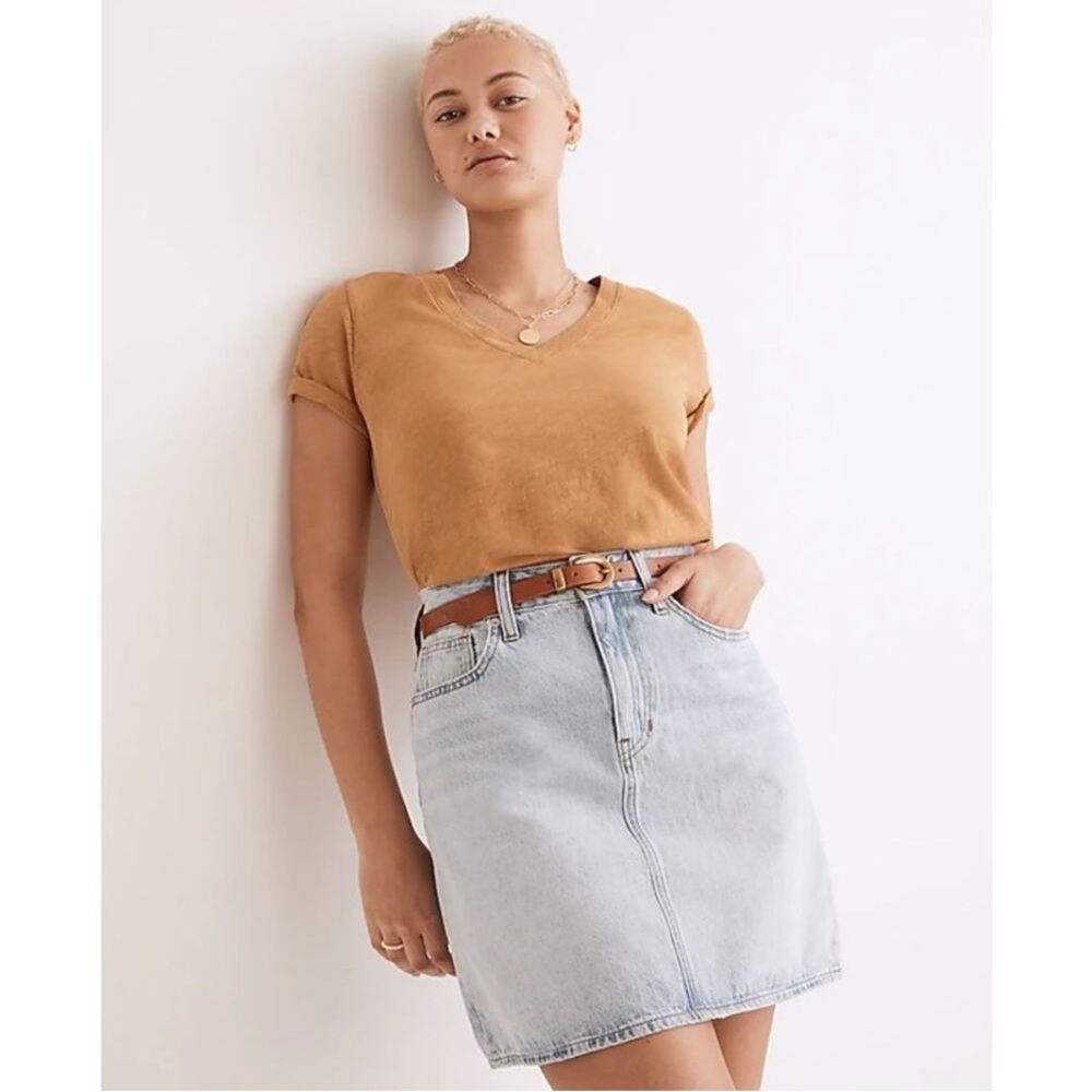 Madewell Rigid Denim A-Line Jean skirt light wash size 26